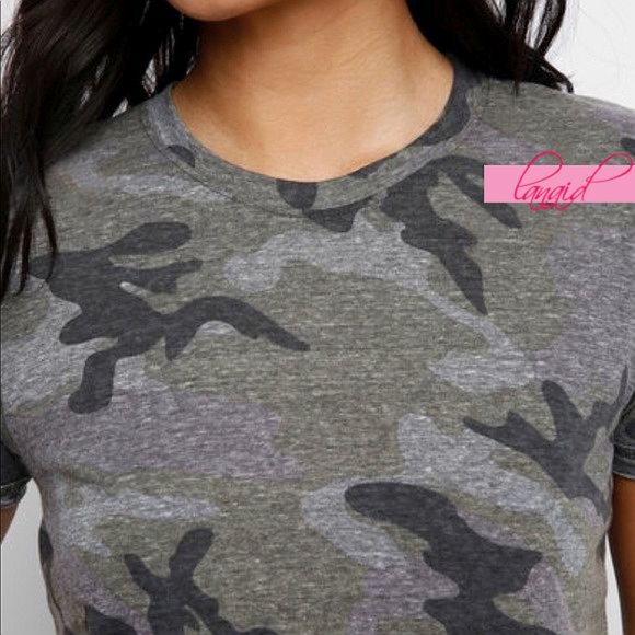 Prince Peter Silver-Stripes Camouflage Short-Sleeve Distressed Tee Burnout Camo - Picture 3 of 10